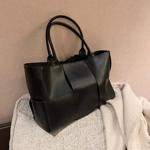 Braided Tote Bag High Women's PU Large Shoulder Bag