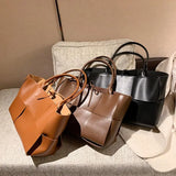 Braided Tote Bag High Women's PU Large Shoulder Bag