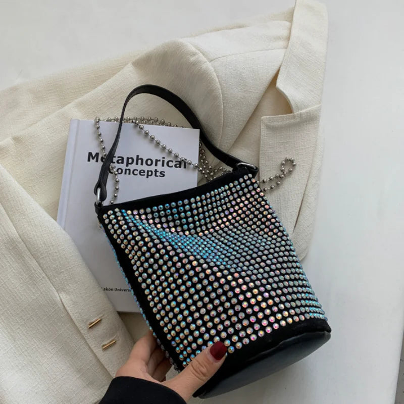 Diamonds Basket Bag Rhinestone Shoulder Crossbody Evening Party