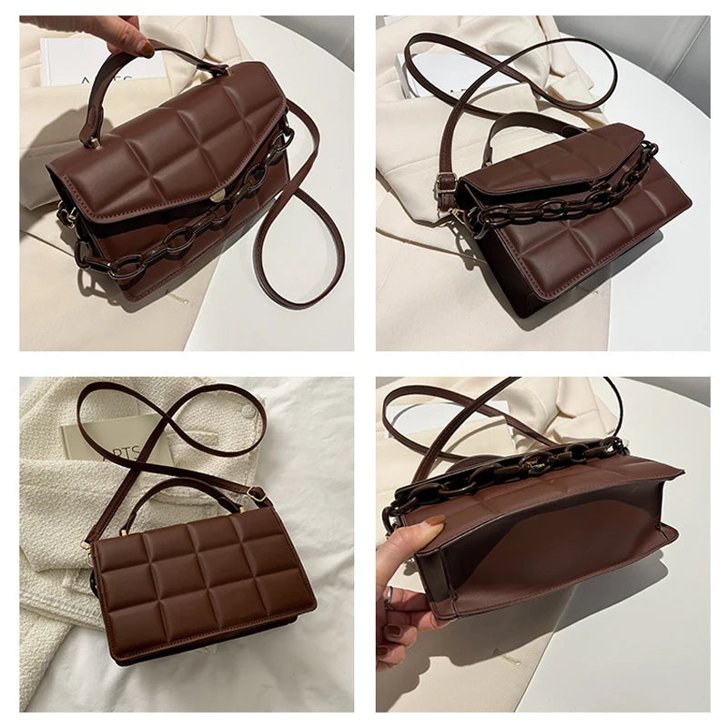 Women Shoulder Bag Chain Square Crossbody Bags Small Female Messenger Bags