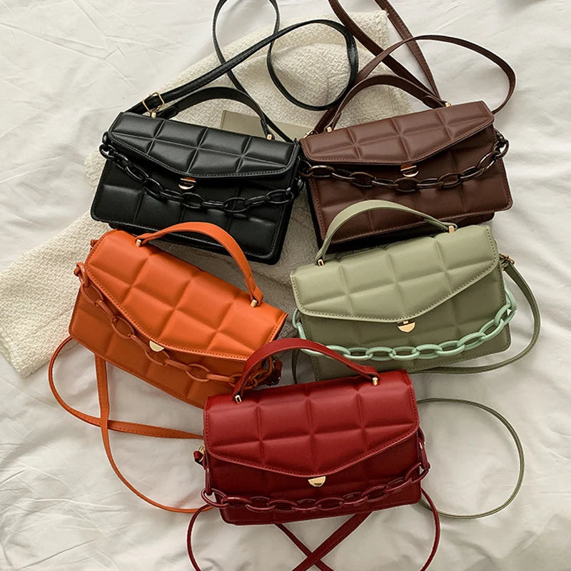 Women Shoulder Bag Chain Square Crossbody Bags Small Female Messenger Bags