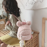 Child's Lamb Plush Backpack Kindergarten School Bag