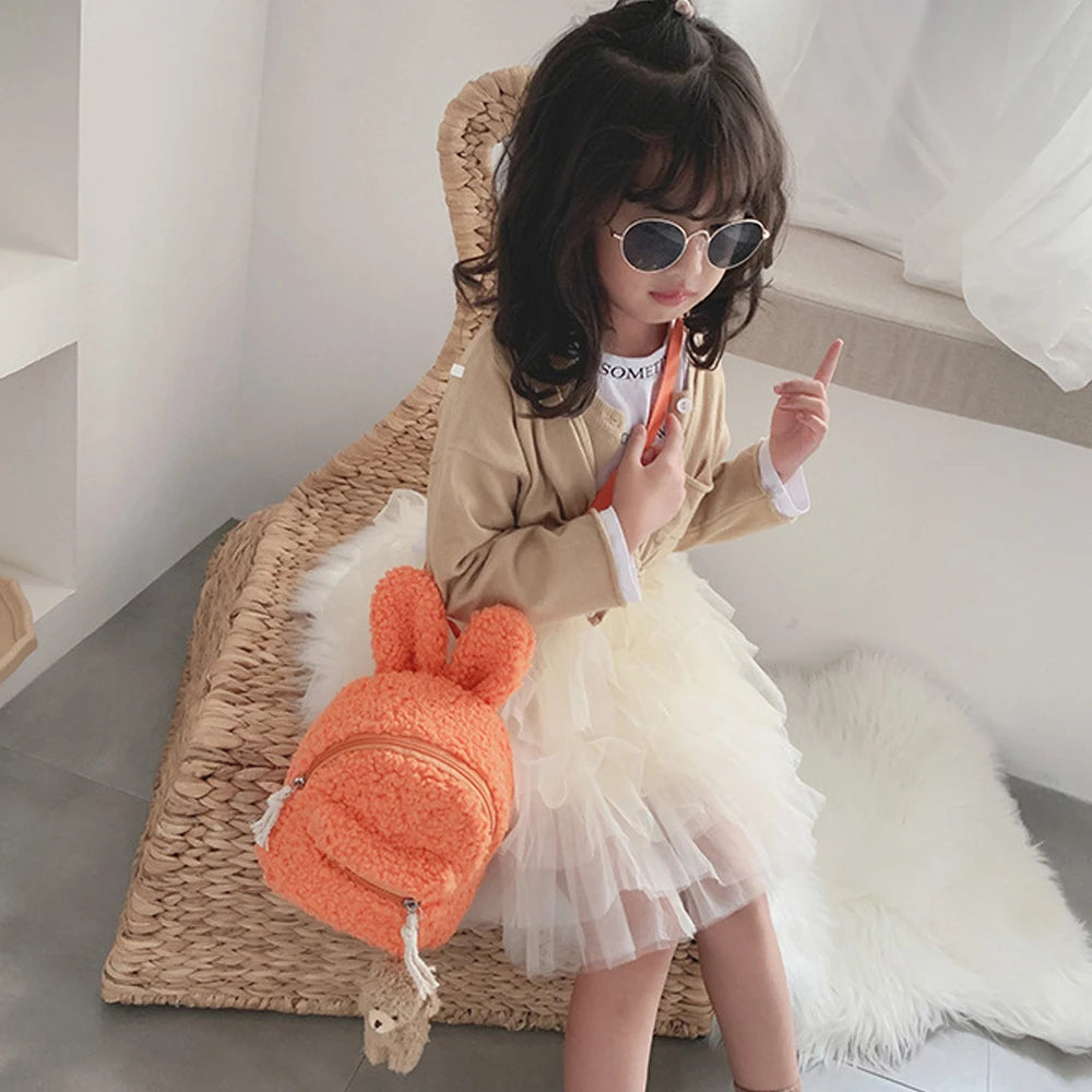 Child's Lamb Plush Backpack Kindergarten School Bag