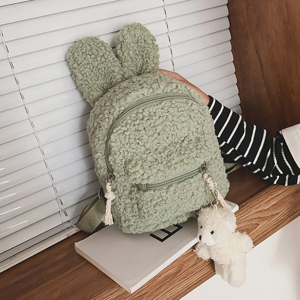Child's Lamb Plush Backpack Kindergarten School Bag
