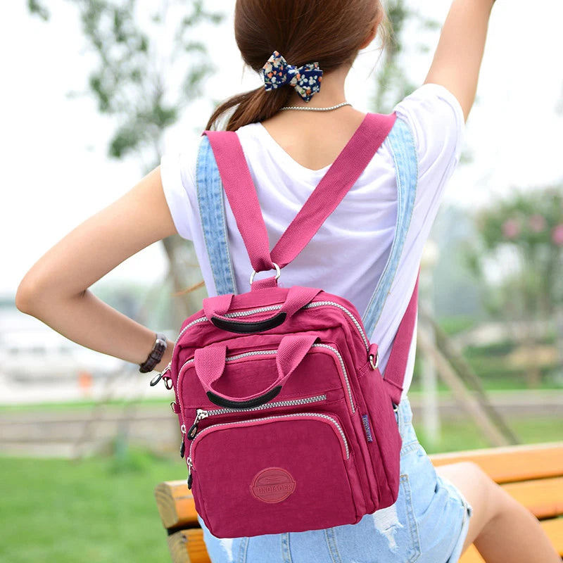 Teenager Casual Solid Women Shoulder Bag Nylon Oxford Mochila