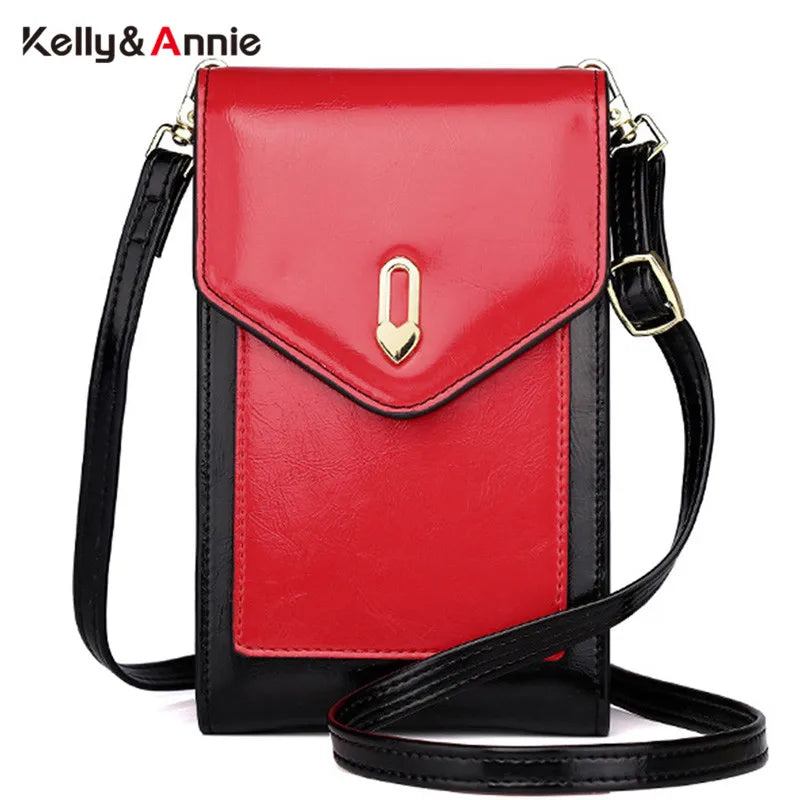 Panelled Small Crossbody Phone Bag For Women Female Mini Messenger Bags