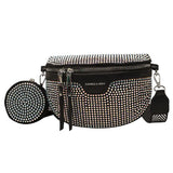 Women's Rhinestone Shoulder Messenger Bag All-match Saddle Tide