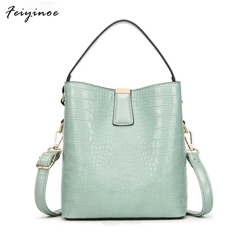 Bucket Shoulder Bag Drawstring Crossbody Bag Women Handbag
