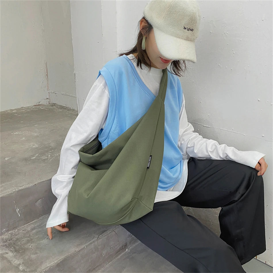 Canvas Tote Bags Women Casual Wild Ladies Hobos Handbags Large Capacity