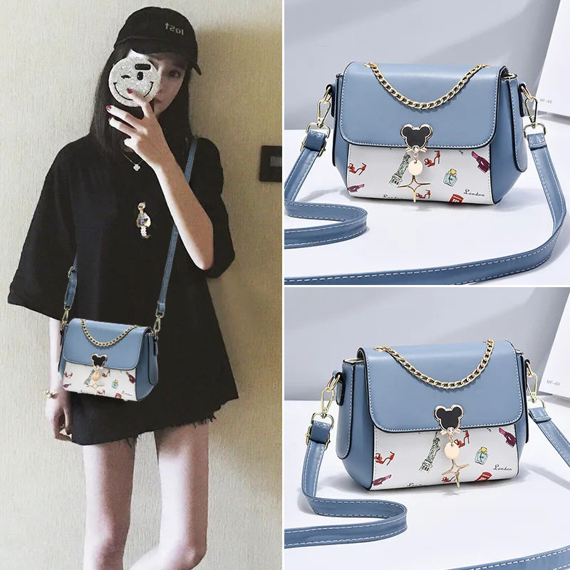 Cartoon PU Leather Female Small Handbag Lady's Shoulder Bags