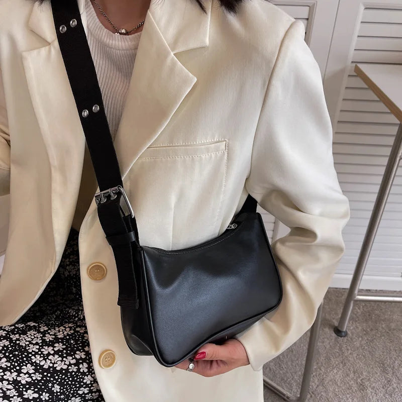 Casual Ladies Shoulder Bag Adjusted Strap Crossbody Bags For Women Solid Handbag
