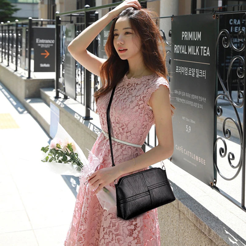 Casual Messenger Bag Crossbody PU Leather Handbag for Women Small Shoulder Tote