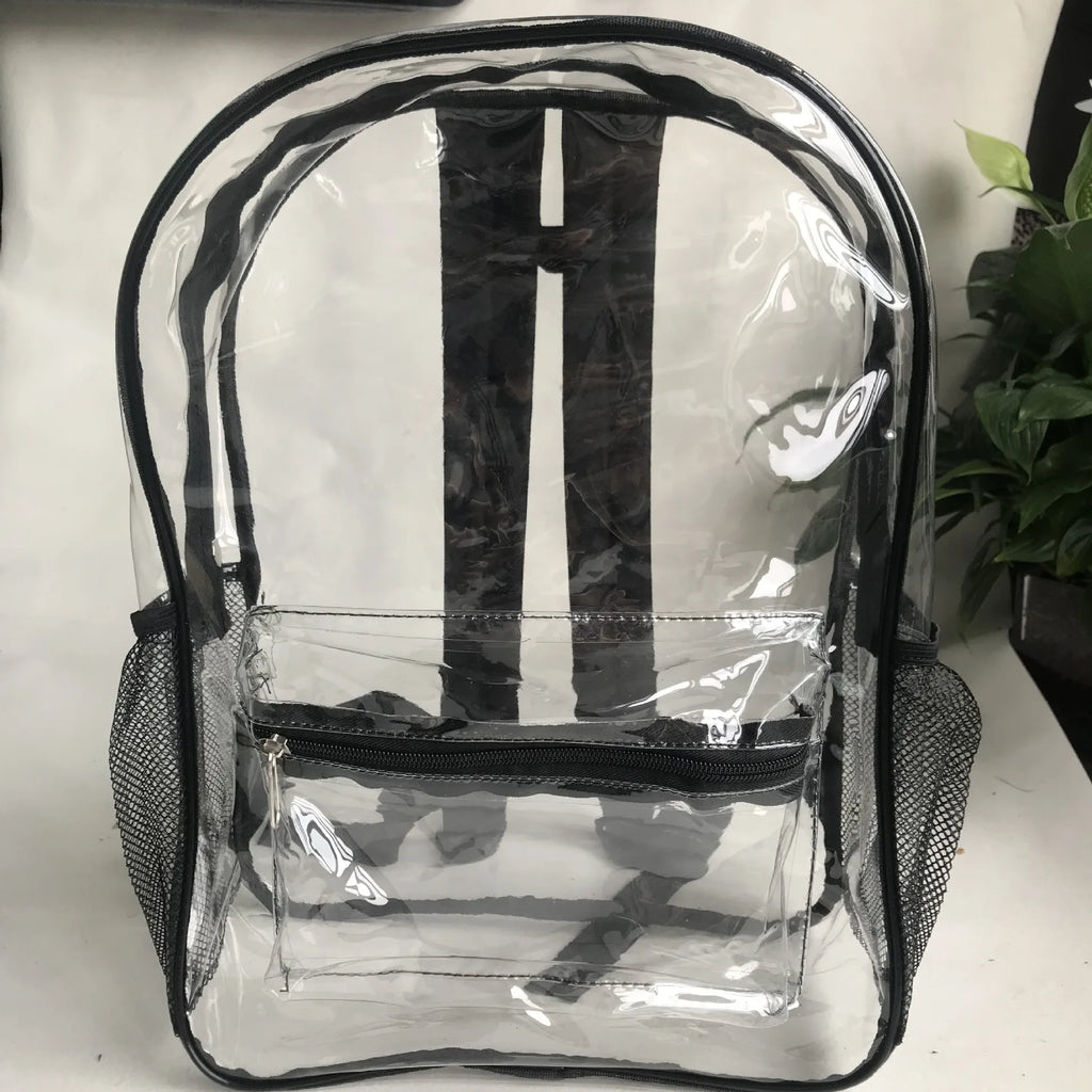 Vintage Clear PVC Backpack for Women School Bag