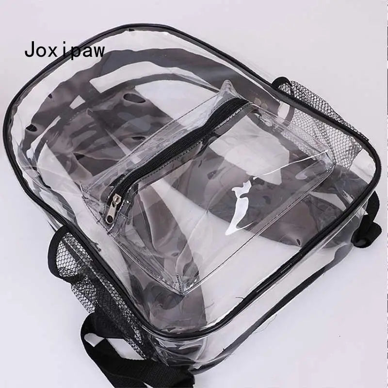 Vintage Clear PVC Backpack for Women School Bag