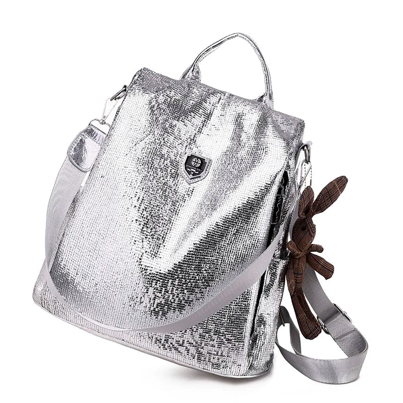 Casual Women Backpacks PU Leather Anti-Theft Backpack Girls School Shoulder Bag