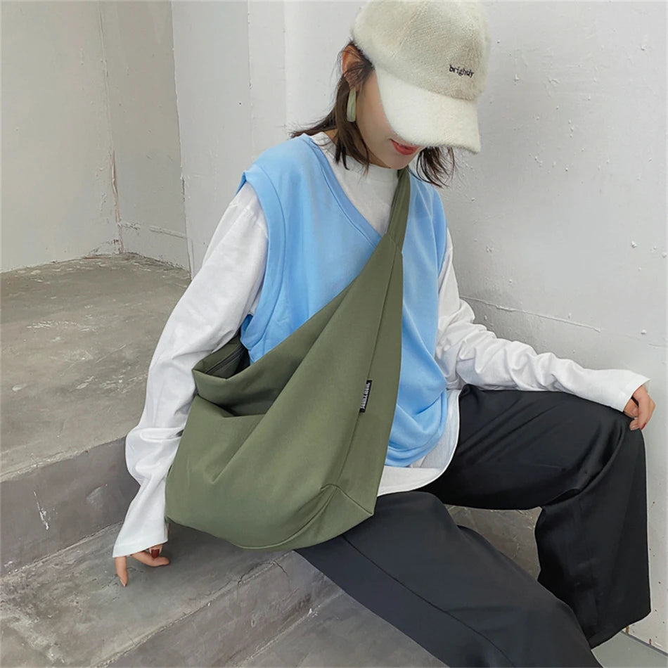 Casual Women's Big Totes Soft Canvas Shoulder Crossbody Bags Large Capacity