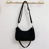 Corduroy Women's Shoulder Bag Crescent Bag Casual Solid Crossbody Bag