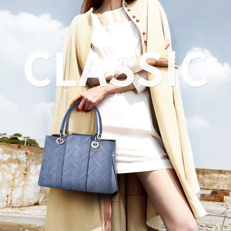 Women PU Leather Bag Large Capacity Shoulder Bags Casual Tote Top-handle HandBag