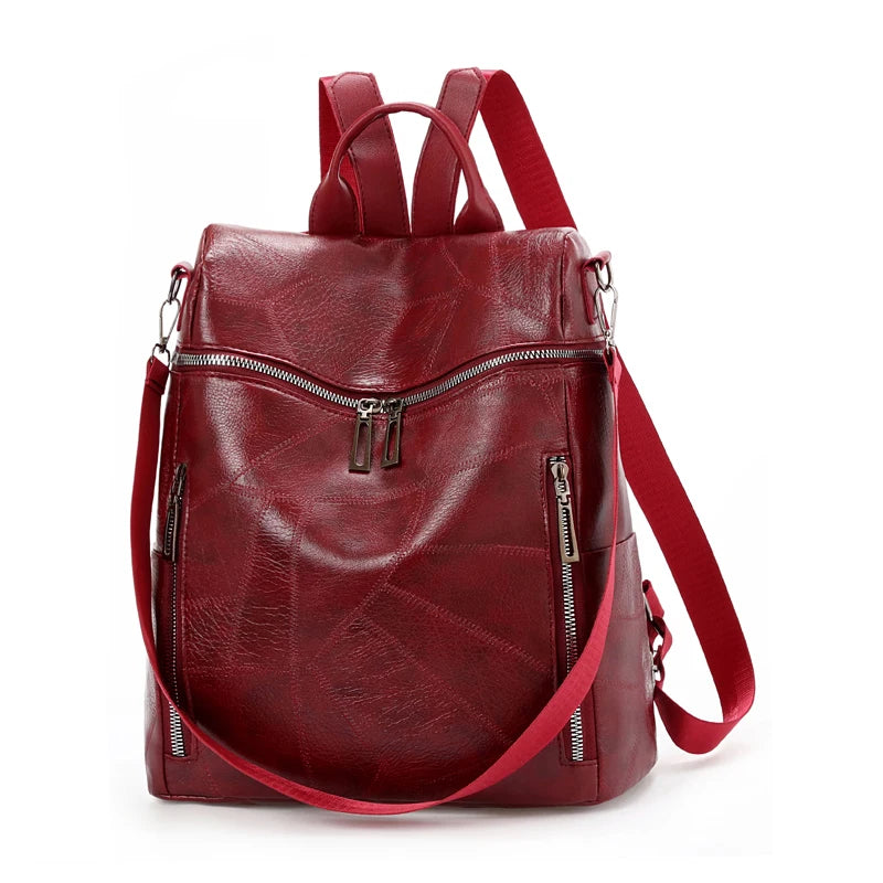 Women Leather Travel Backpack Multifunction Shoulder Bags School Bag