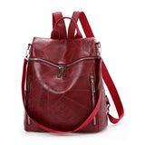 Women Leather Travel Backpack Multifunction Shoulder Bags School Bag