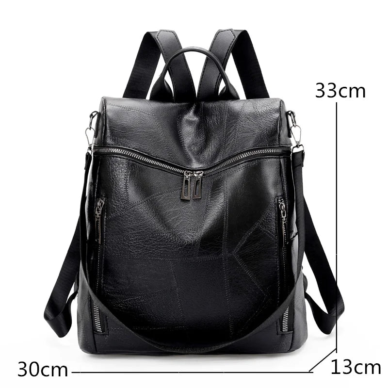 Women Leather Travel Backpack Multifunction Shoulder Bags School Bag