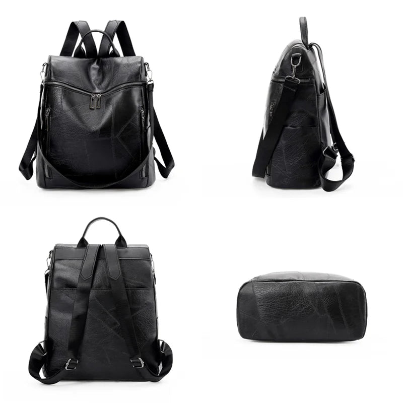 Women Leather Travel Backpack Multifunction Shoulder Bags