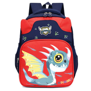 Kids Dinosaur Fox Print Schoolbag Waterproof 2 Shoulders Bag