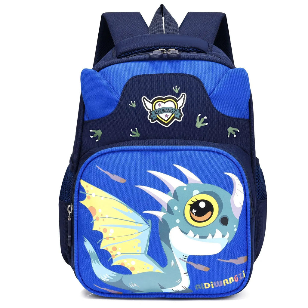 Kids Dinosaur Fox Print Schoolbag Waterproof 2 Shoulders Bag