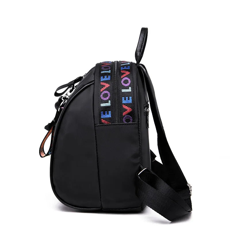Small Backpack and Satchel Rucksack for Women, Nylon School Bag