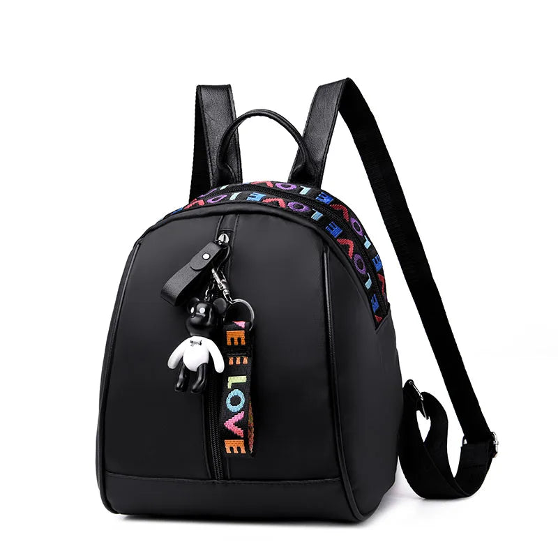 Small Backpack and Satchel Rucksack for Women, Nylon School Bag