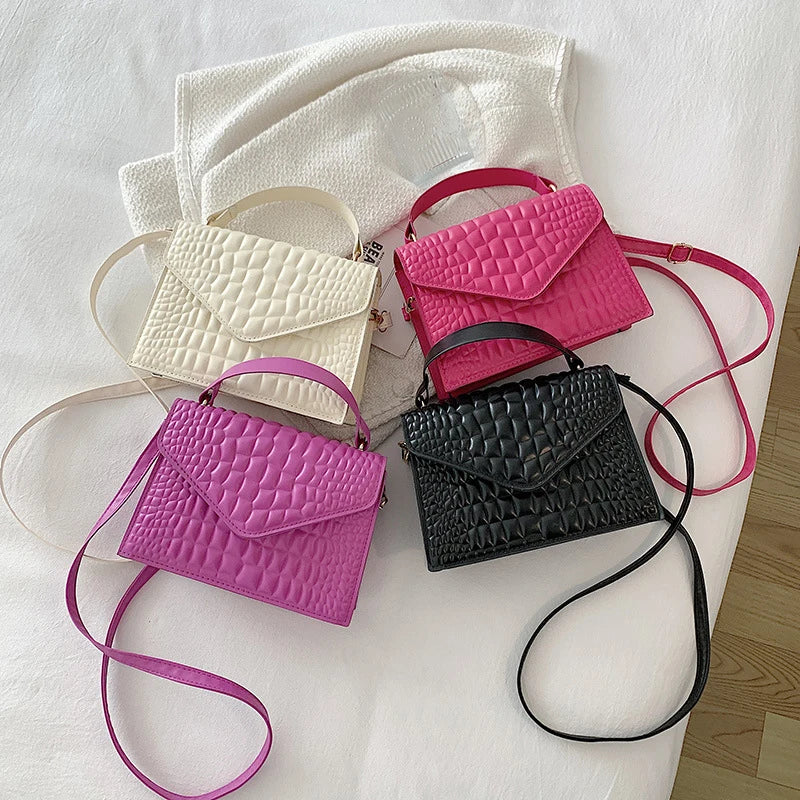 Crocodile Pattern Shoulder Bag Top Handle Crossbody Bag for Women