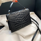Crocodile Pattern Shoulder Bag Top Handle Crossbody Bag for Women