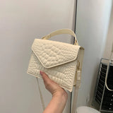 Crocodile Pattern Shoulder Bag Top Handle Crossbody Bag for Women