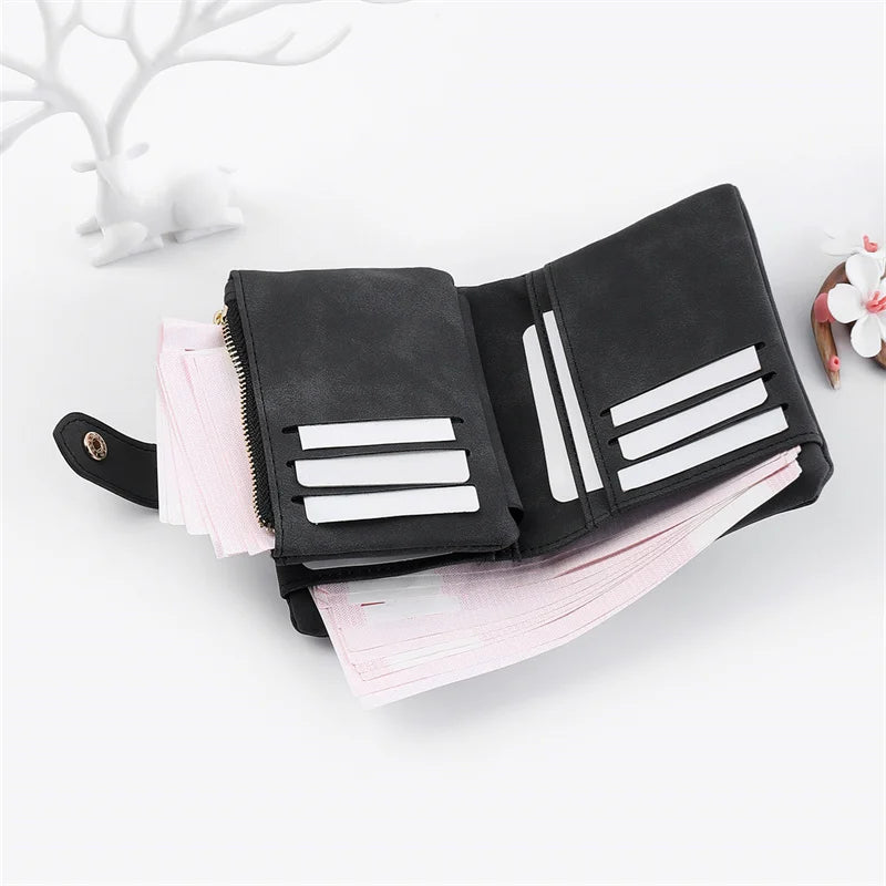 Women's Short Three-fold Wallet Student Small Fresh Capacity Wallet