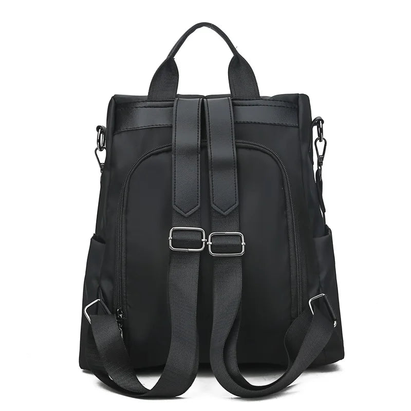 Oxford Cloth Female Casual Solid Backpack College Style Schoolbag