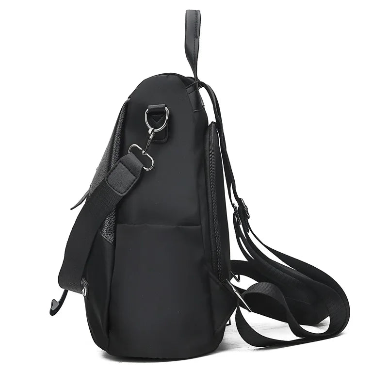 Oxford Cloth Female Casual Solid Backpack College Style Schoolbag