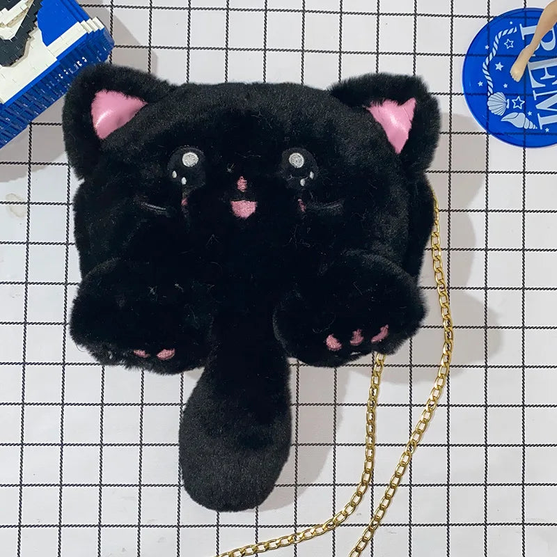 Cat Plush Shoulder Bag for Women