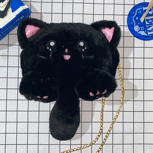 Cat Plush Shoulder Bag for Women