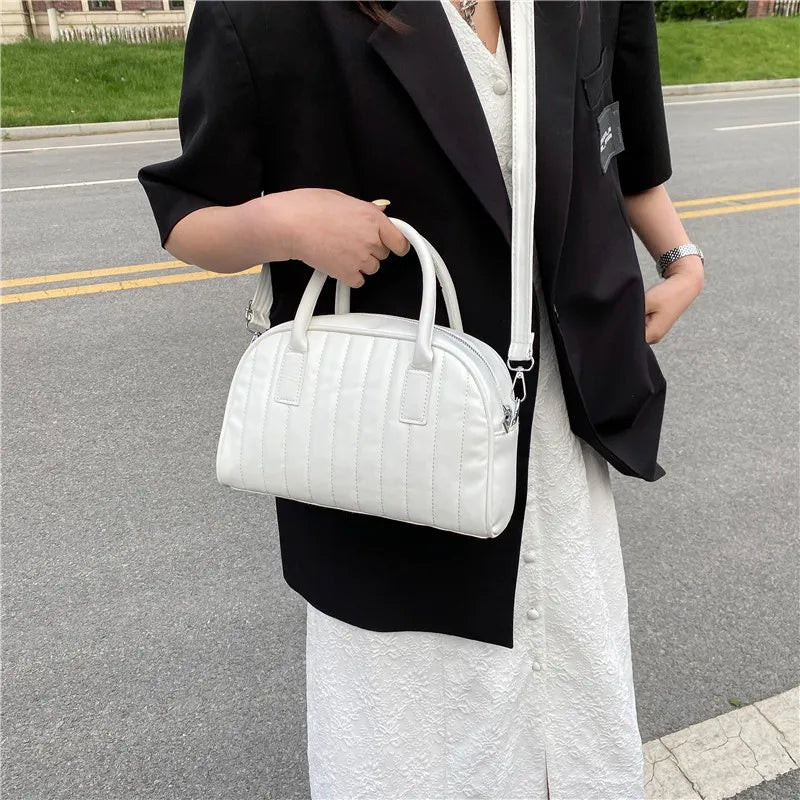 Striped Women Handbags Shoulder Totes Bag Casual Large-capacity Handle Bag