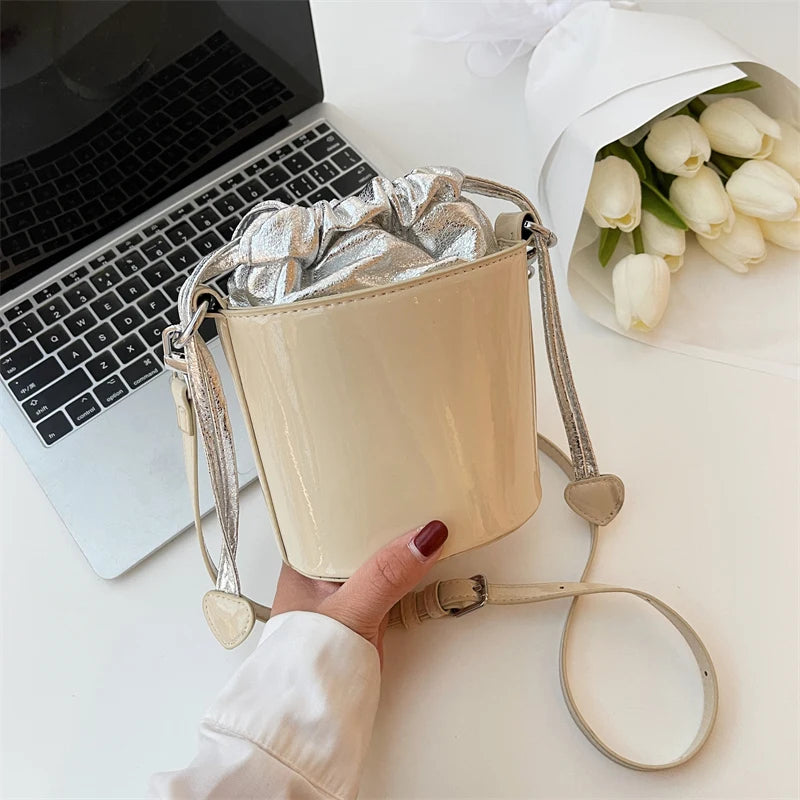 Colorful Drawstring Bucket Handbag for Women