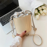 Colorful Drawstring Bucket Handbag for Women