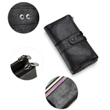 Women Oil Wax Wallets Female Leather Zipper Purse Long Phone Holder