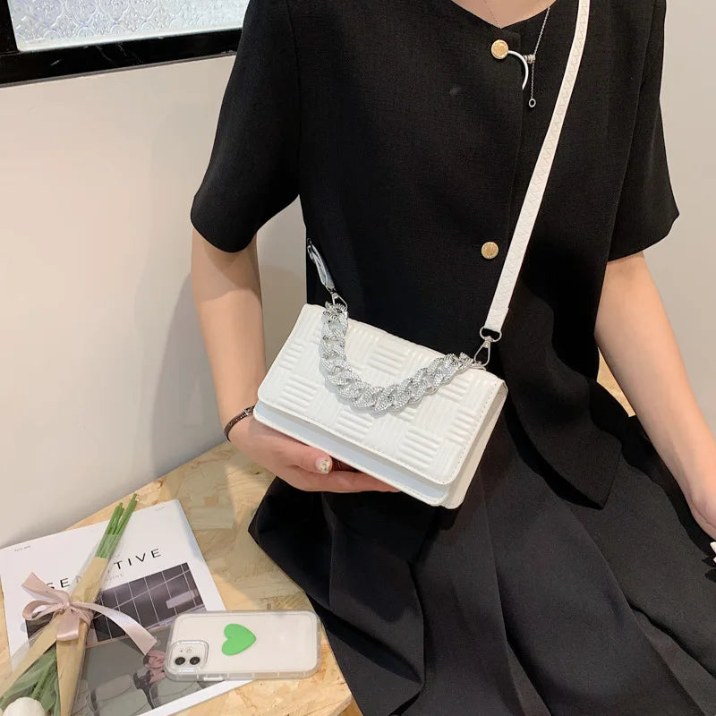 Chain Handle Women Shoulder Bag Messenger Small Square Bag Handbags