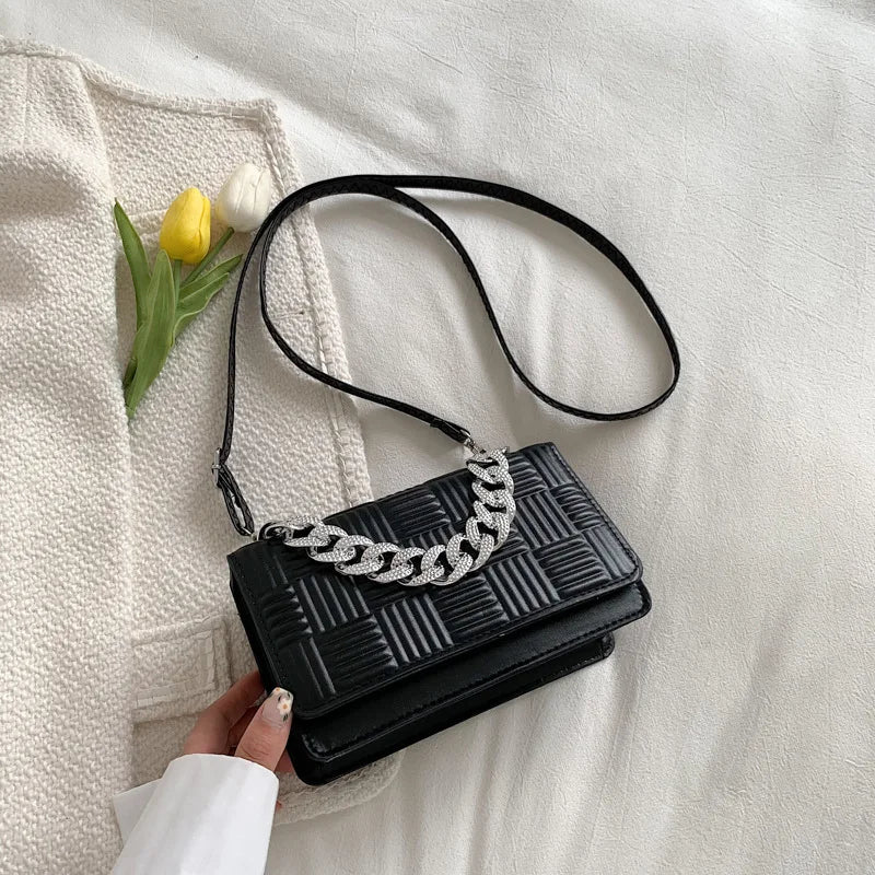 Chain Handle Women Shoulder Bag Messenger Small Square Bag Handbags