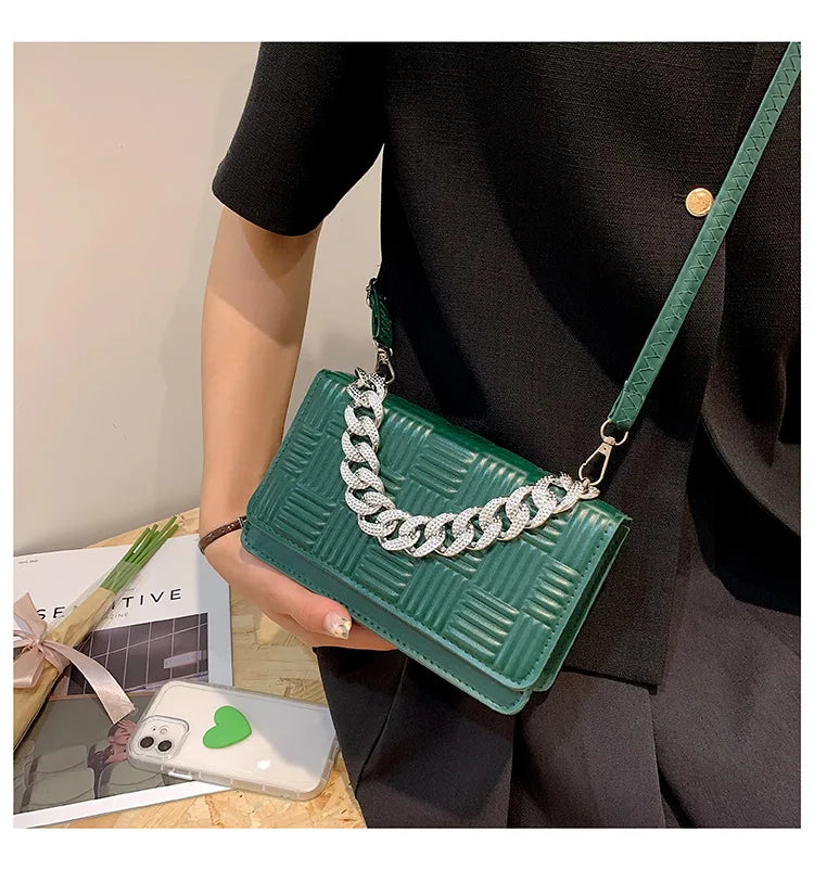 Chain Handle Women Shoulder Bag Messenger Small Square Bag Handbags