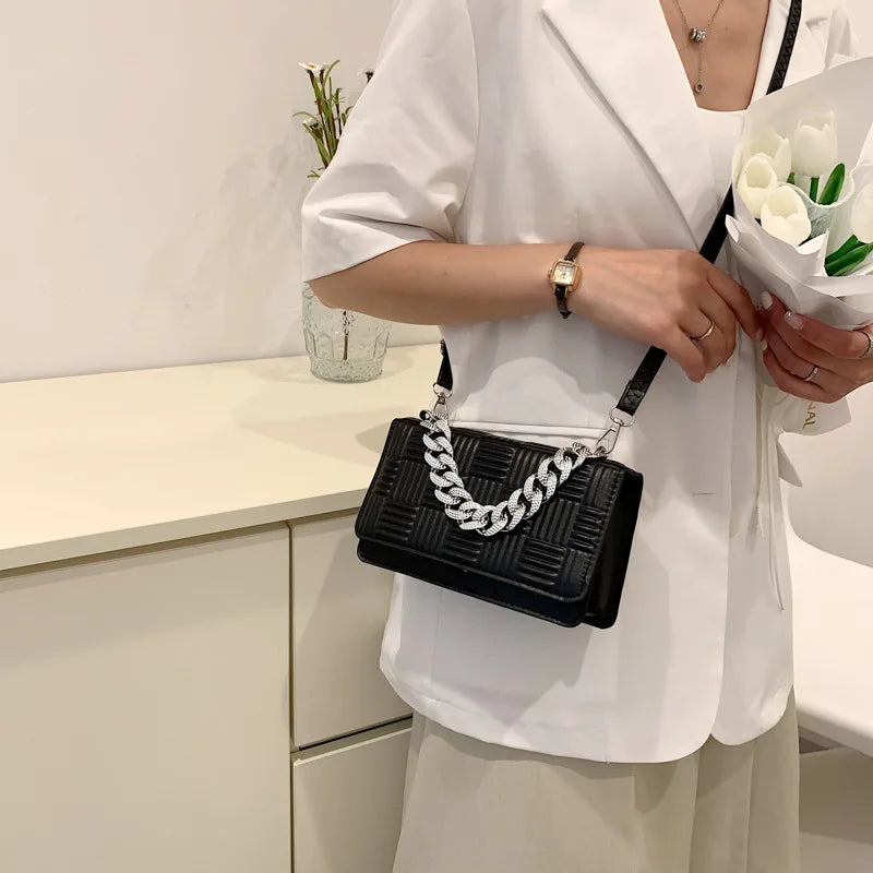 Chain Handle Women Shoulder Bag Messenger Small Square Bag Handbags