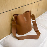 Women's Large Capacity Tote Bucket Bag Messenger