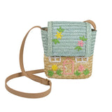 Kids Straw Handbag Small Woven Rattan Shoulder Bag Bamboo