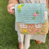 Kids Straw Handbag Small Woven Rattan Shoulder Bag Bamboo