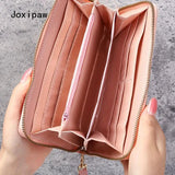 Geometric Patchwork Wallet Soft PU Leather Purse Long Tassel Wallets